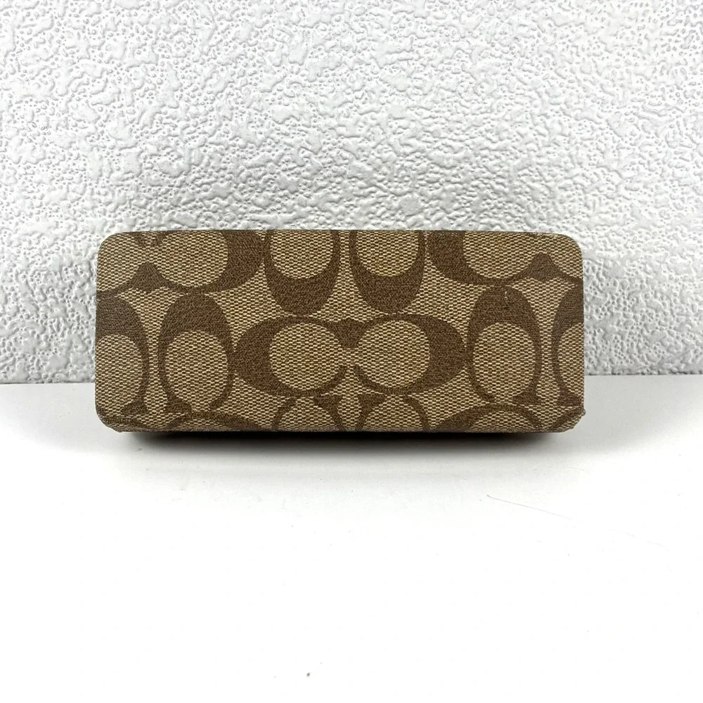 Coach Signature Eyewear Case Unisex Brown Monogram Hard Shell Desiger Luxury